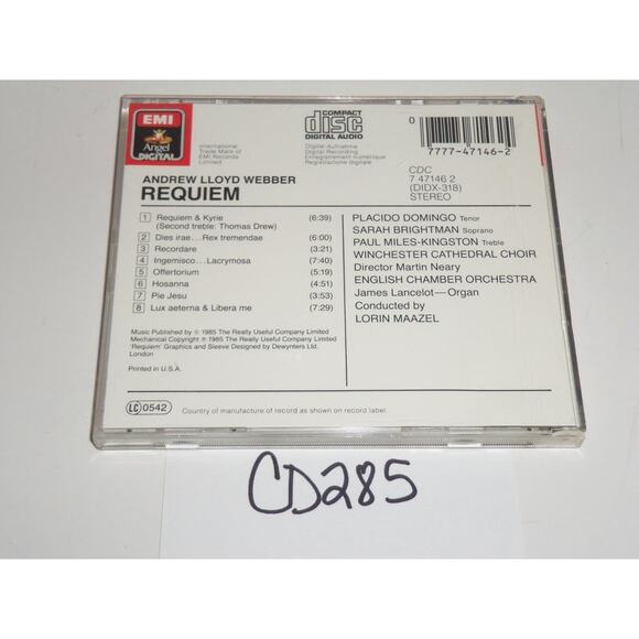 Andrew Lloyd Webber Requiem CD -0318CD285 - Picture 2 of 2